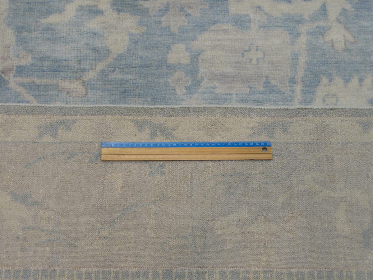 Oushak pattern detail, natural dye wash rug