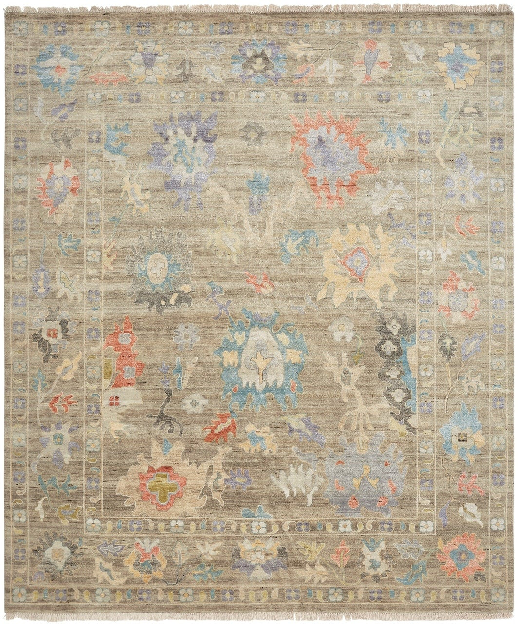 Hand knotted Wool & Silk Oushak Rug KAA8910