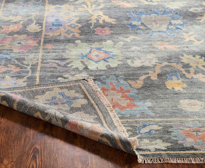 Hand knotted Wool & Silk Oushak Rug KAA8920