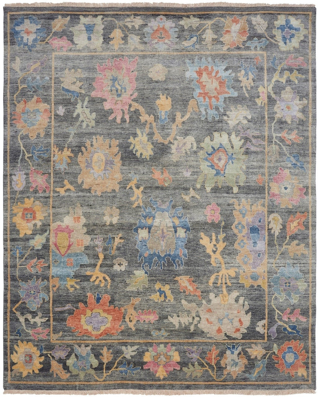 Hand knotted Wool & Silk Oushak Rug KAA8920