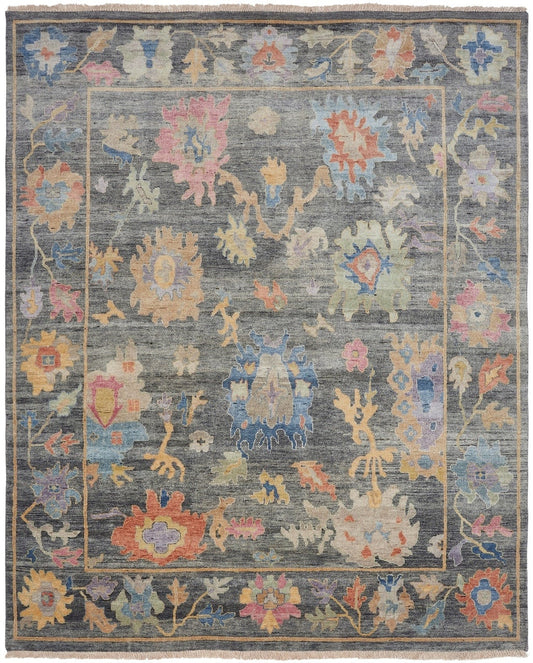 Hand knotted Wool & Silk Oushak Rug KAA8920