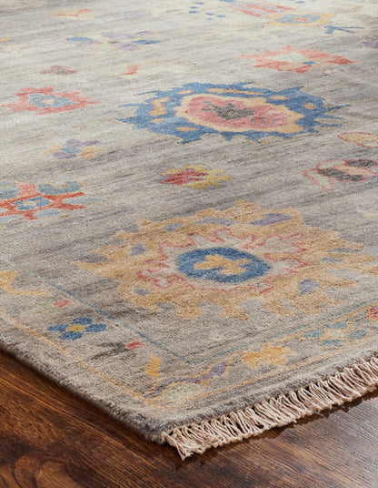 Hand knotted Wool & Silk Oushak Rug KAA8930
