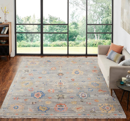 Hand knotted Wool & Silk Oushak Rug KAA8930