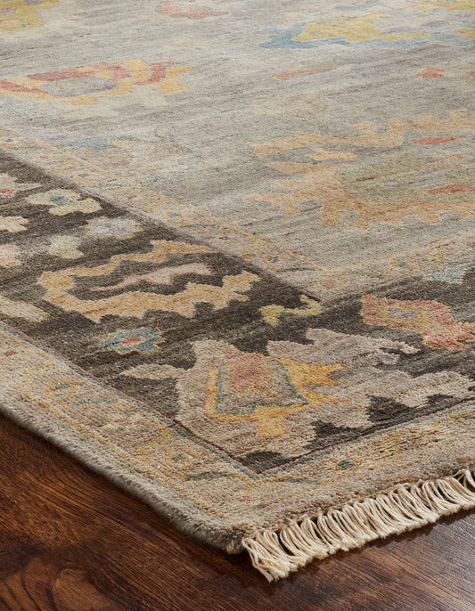 Hand knotted Wool & Silk Oushak Rug KAA8940