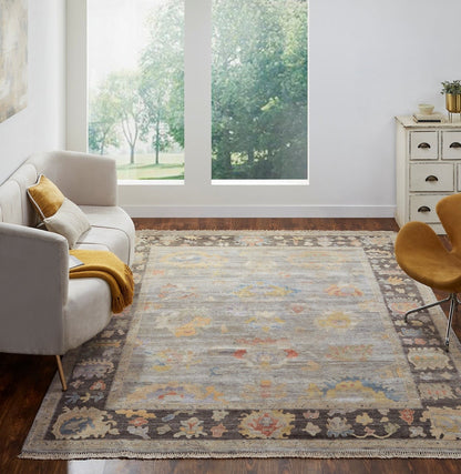Hand knotted Wool & Silk Oushak Rug KAA8940