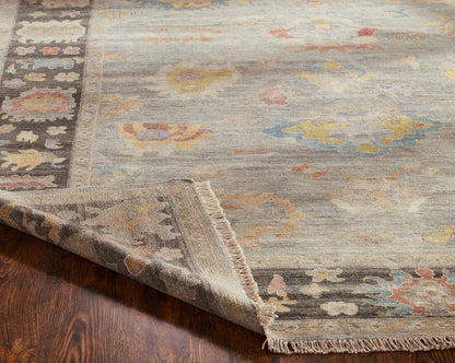 Hand knotted Wool & Silk Oushak Rug KAA8940