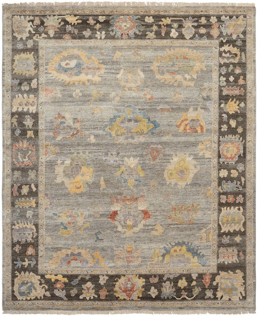 Hand knotted Wool & Silk Oushak Rug KAA8940