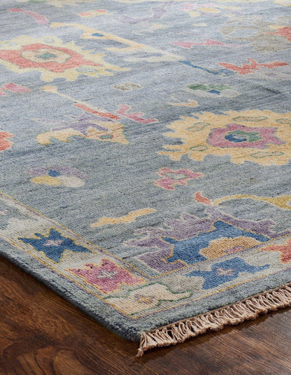 Hand knotted Wool & Silk Oushak Rug KAA8970