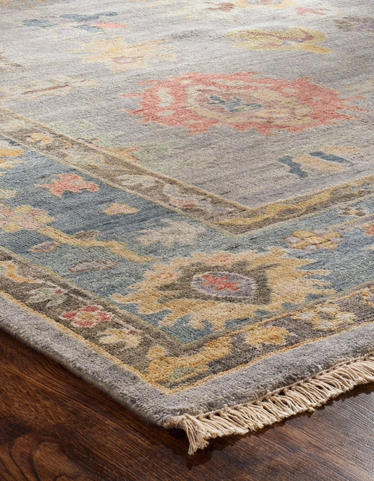 Hand knotted Wool & Silk Oushak Rug KAA9000
