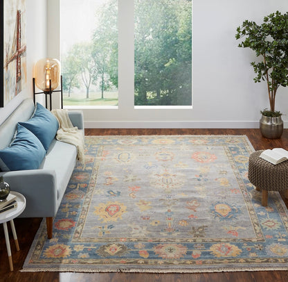 Hand knotted Wool & Silk Oushak Rug KAA9000