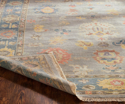 Hand knotted Wool & Silk Oushak Rug KAA9000