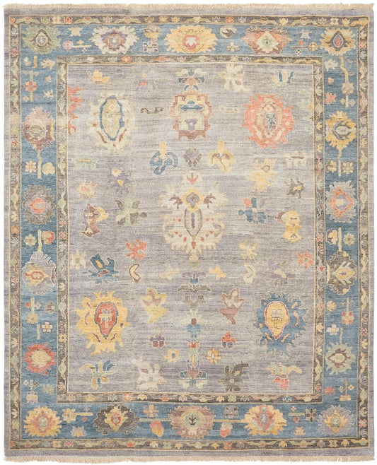 Hand knotted Wool & Silk Oushak Rug KAA9000