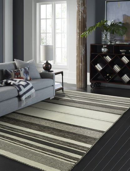 Hand Loom Cotton Chenille Contemporary Flat-weave Rug KAD6220