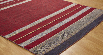 Hand Loom Cotton Chenille Contemporary Flatweave Rug KAD6250
