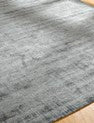 Round shape option, transitional silk rug in gray