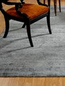 Square shape option, transitional silk rug in gray