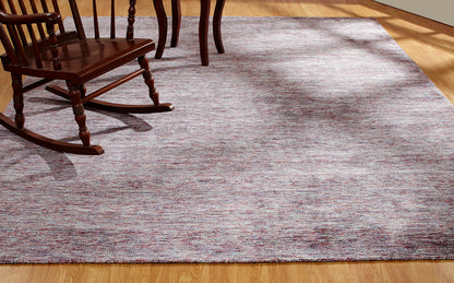 Square shape option, transitional silk rug in purple and gray