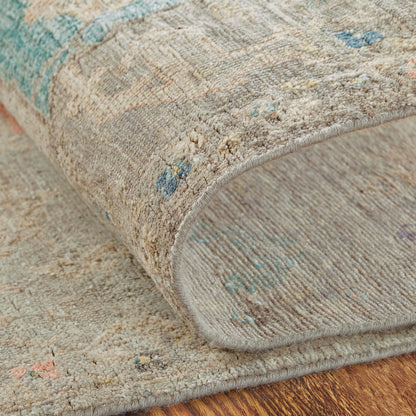 Additional view, transitional wool rug in gray and beige