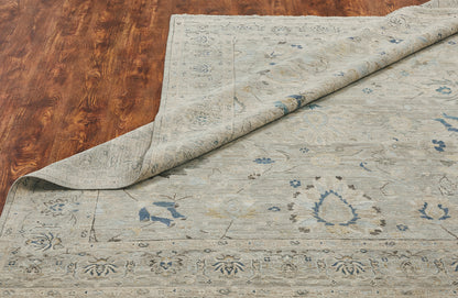Additional view, transitional wool rug in gray and beige