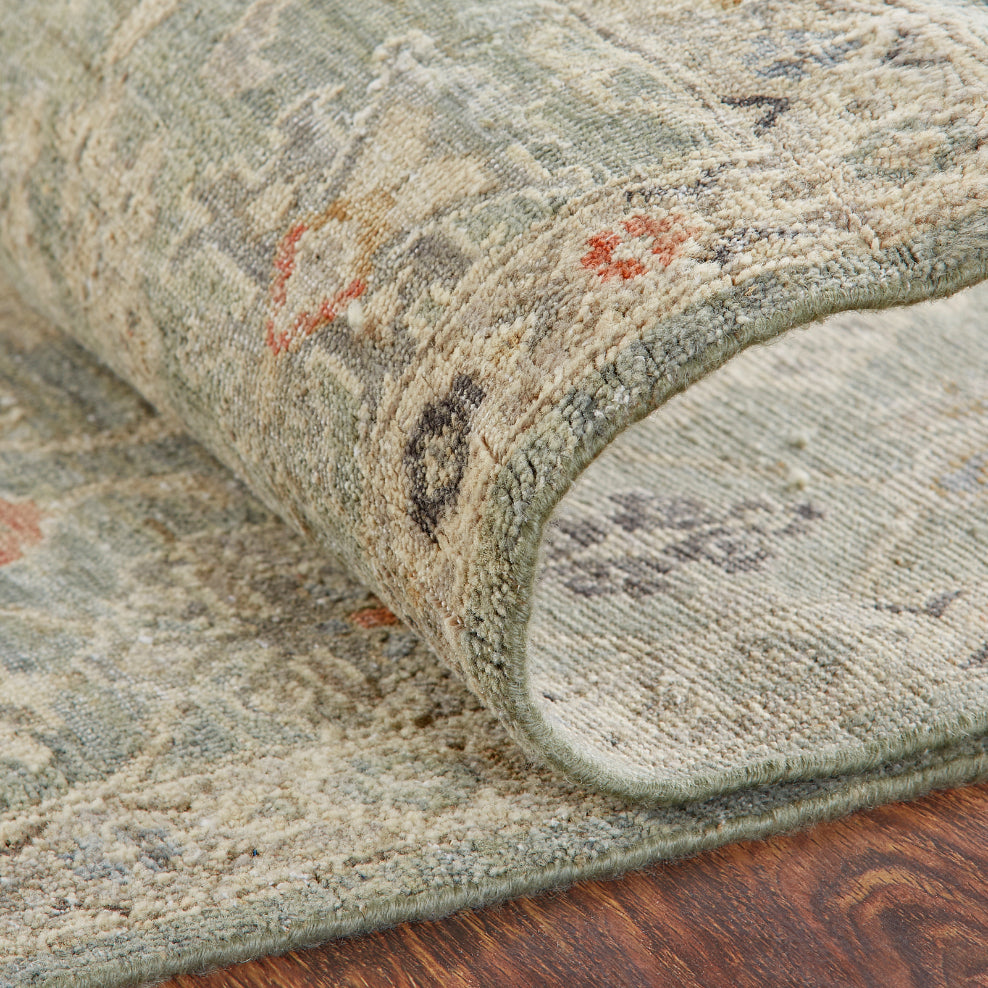 Additional view, transitional wool rug in gray and beige