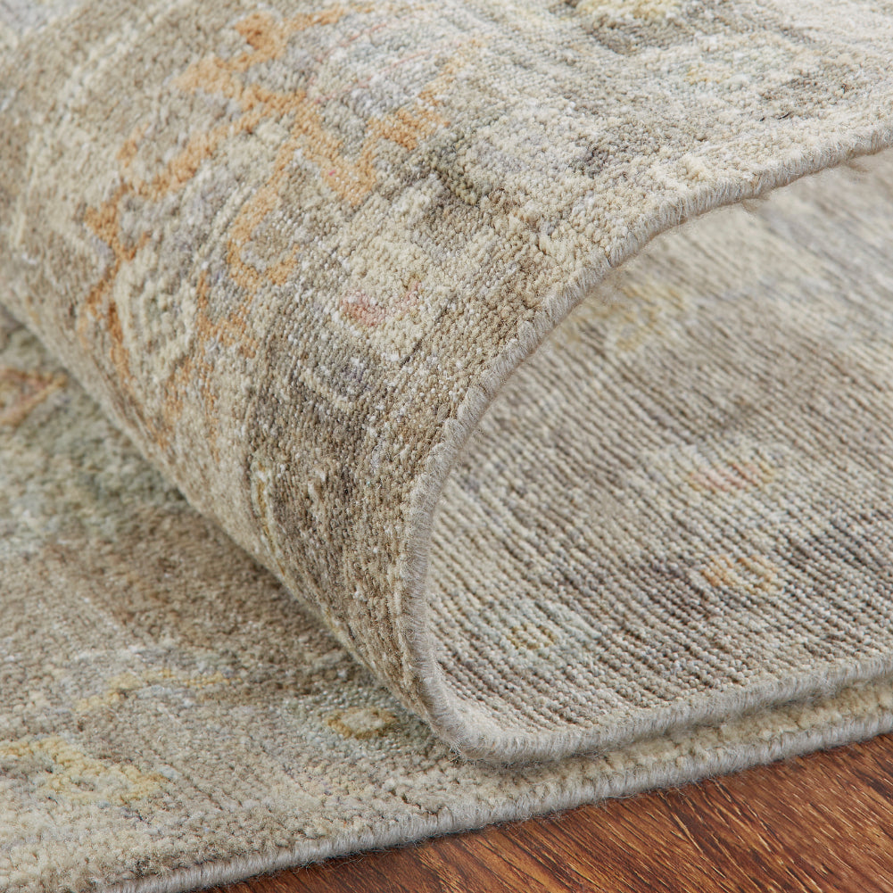 Additional view, transitional wool rug in gray and beige