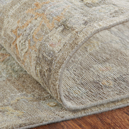 Additional view, transitional wool rug in gray and beige