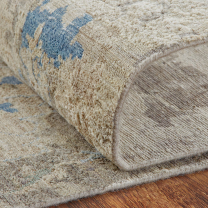 Additional view, transitional wool rug in gray and beige