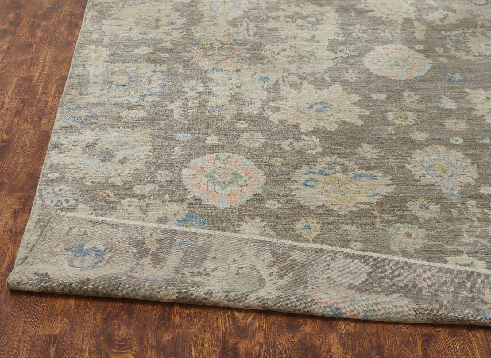 Rectangle shape option, transitional wool rug in gray and beige