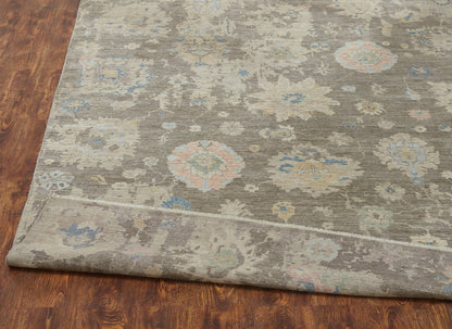 Rectangle shape option, transitional wool rug in gray and beige