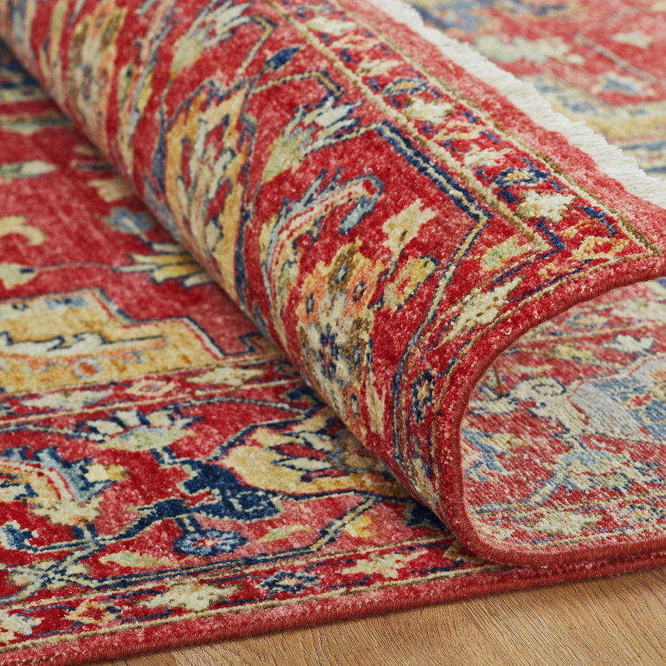 Additional view, transitional wool rug in rust and beige