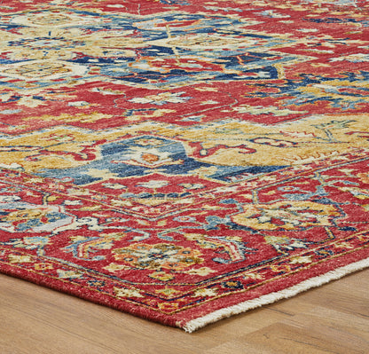 Rectangle shape option, transitional wool rug in rust and beige