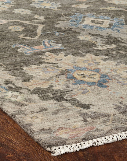 Hand Knotted Wool & Silk Oushak Rug KAK4240