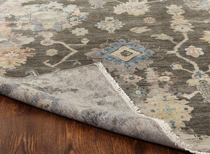 Hand Knotted Wool & Silk Oushak Rug KAK4240