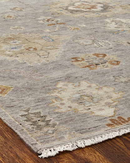 Hand Knotted Wool & Silk Oushak Rug KAK4250