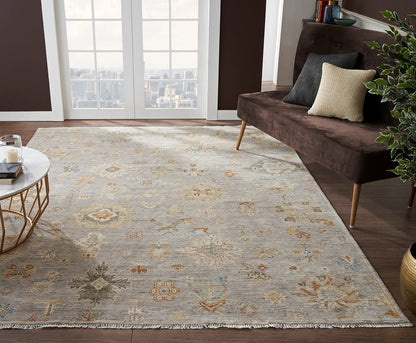 Hand Knotted Wool & Silk Oushak Rug KAK4250