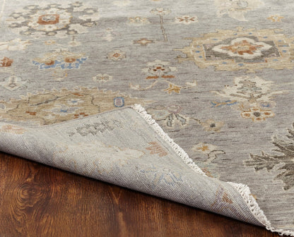 Hand Knotted Wool & Silk Oushak Rug KAK4250