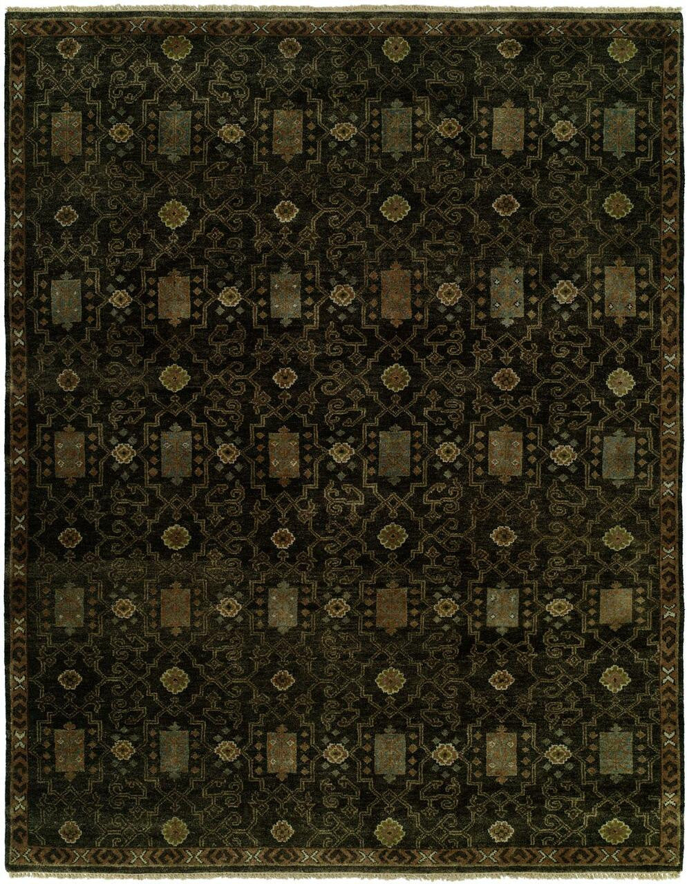 Hand Knotted Wool Ikat Rug KAN0400