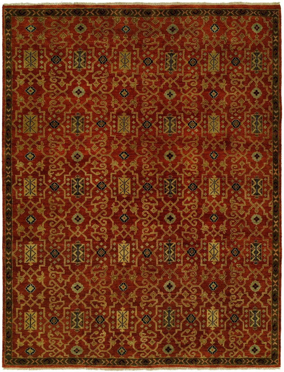 Hand Knotted Wool Ikat Rug KAN0410