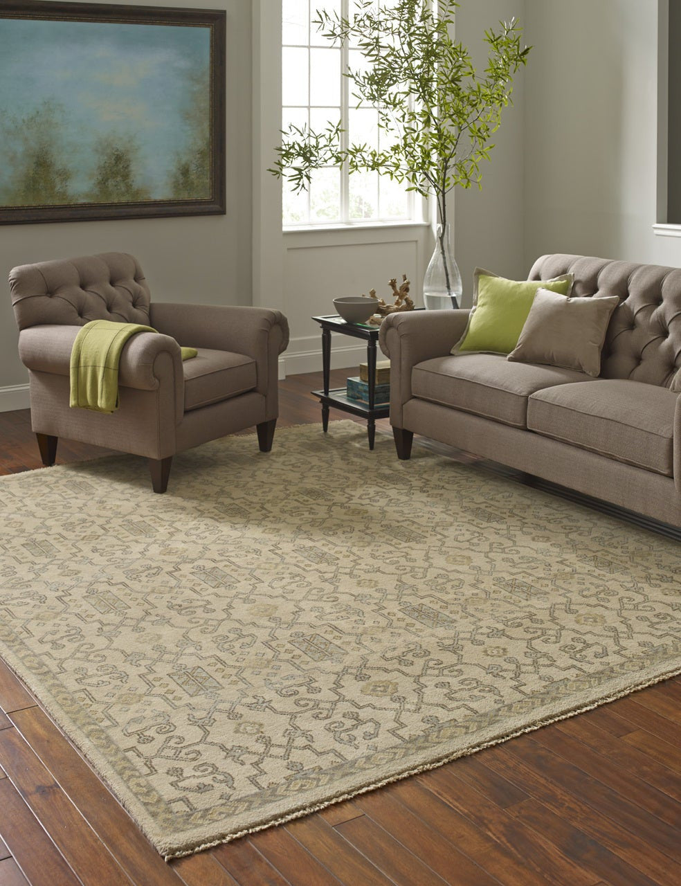 Hand Knotted Wool Ikat Rug KAN0420