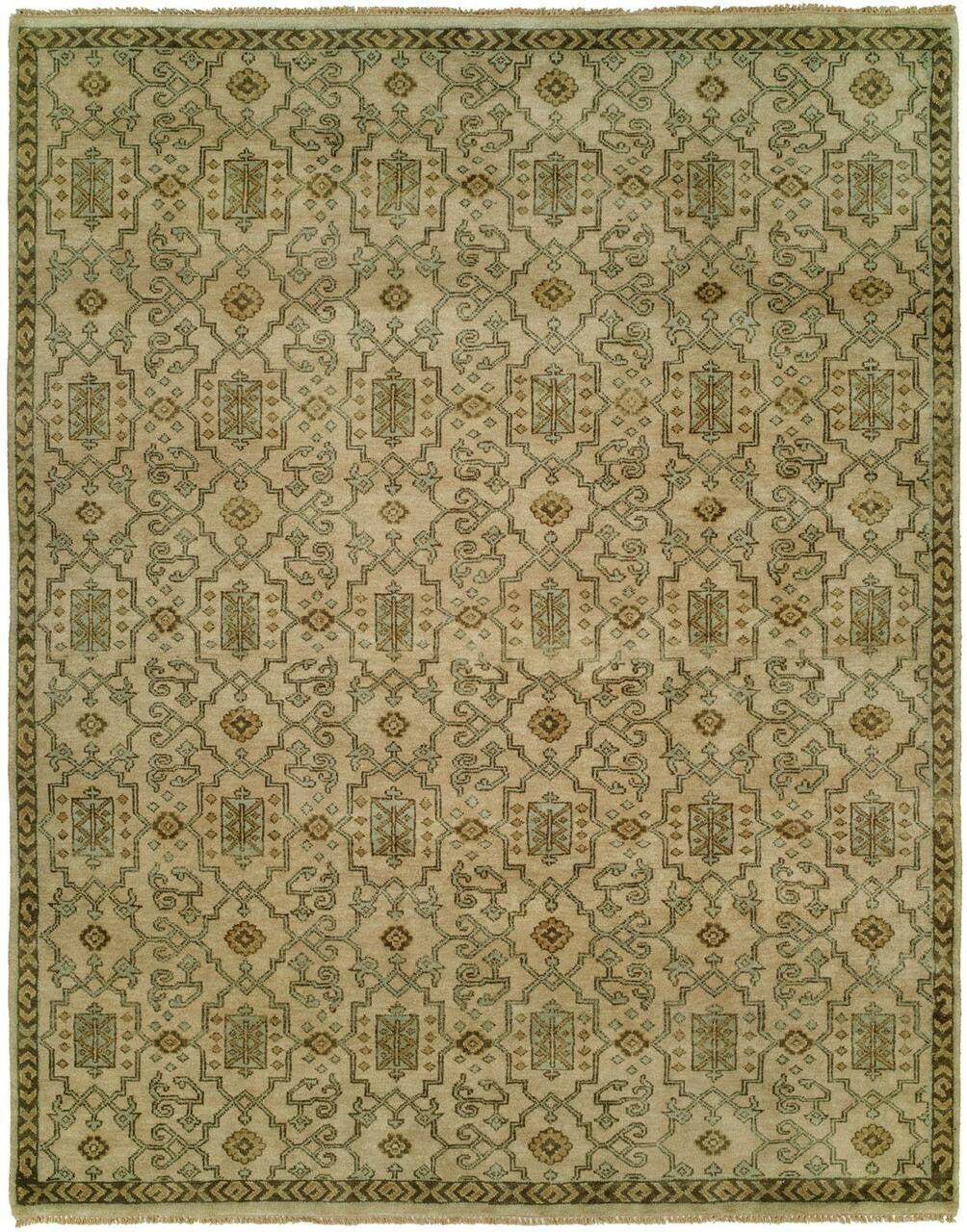 Hand Knotted Wool Ikat Rug KAN0420
