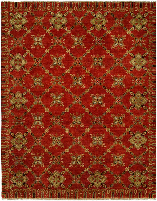 Hand Knotted Wool Ikat Rug KAN0460