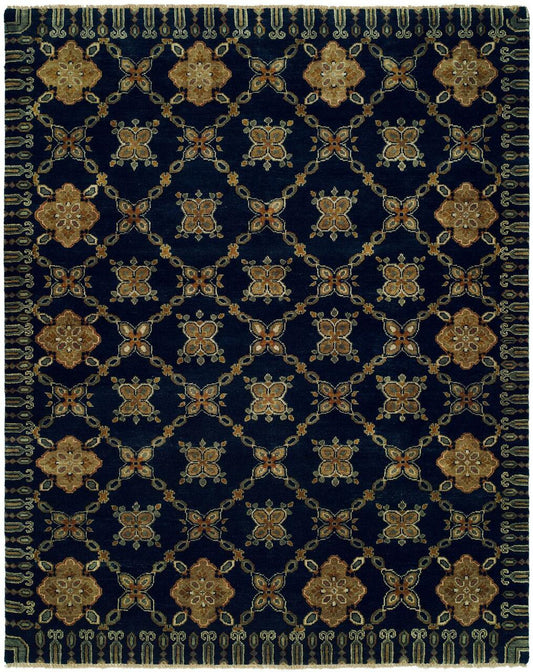 Hand Knotted Wool Ikat Rug KAN0470