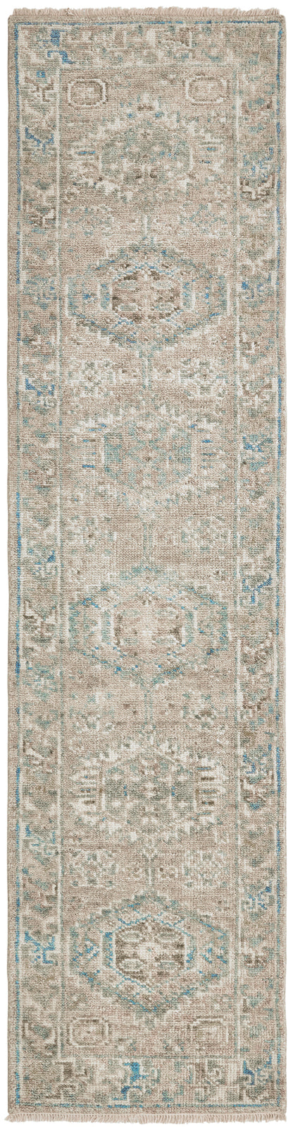 Southwest tribal pattern detail, gray and white rug