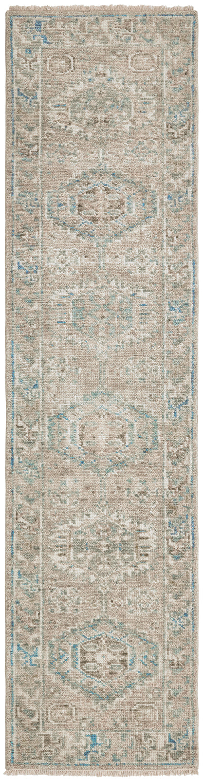 Southwest tribal pattern detail, gray and white rug