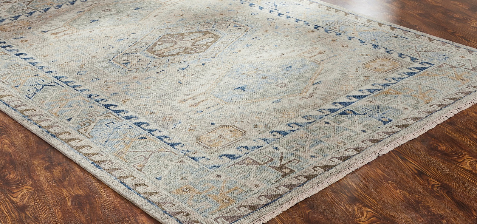 Round shape option, Southwest tribal wool rug