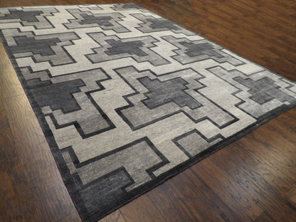 Modern Geometrical 10'0"x14'0" Hand-knotted Rug -CON-A8