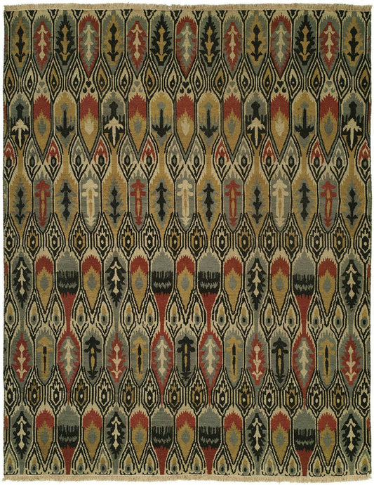 Hand Knotted Wool Ikat Rug KCP8280