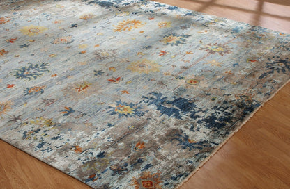 Hand Knotted Wool & Silk Oushak Rug KCR9300