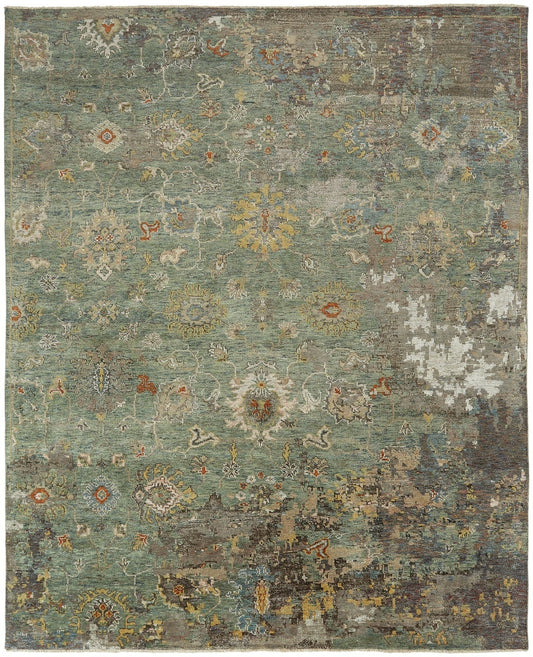 Hand Knotted Wool & Silk Oushak Rug KCR9320