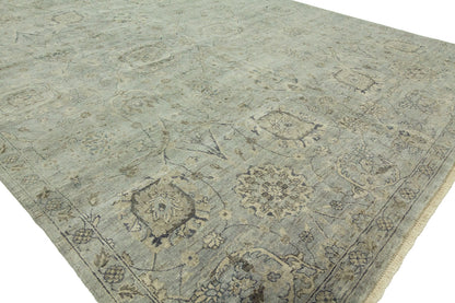 Round shape option, transitional wool rug in gray